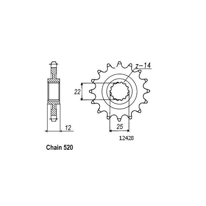 Pignon TT Gas Gas - 520 - 13 Dents - Similaire JTF715 - Made in German