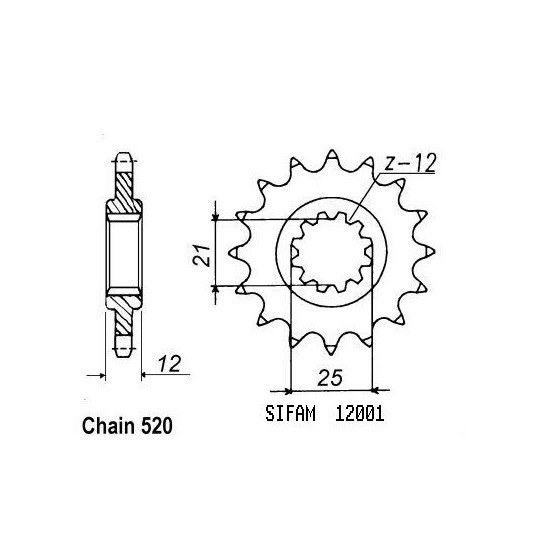 Pignon TT Husaberg - 520 - 13 Dents - Similaire JTF823 - Made in Germa