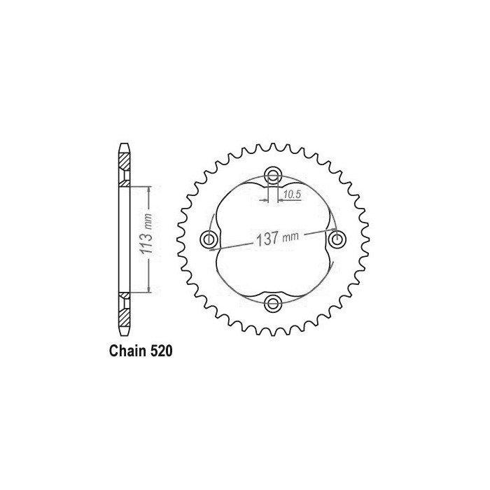 Couronne Acier Suzuki - 520 - 36 Dents - Similaire JTR1760 - Made in G