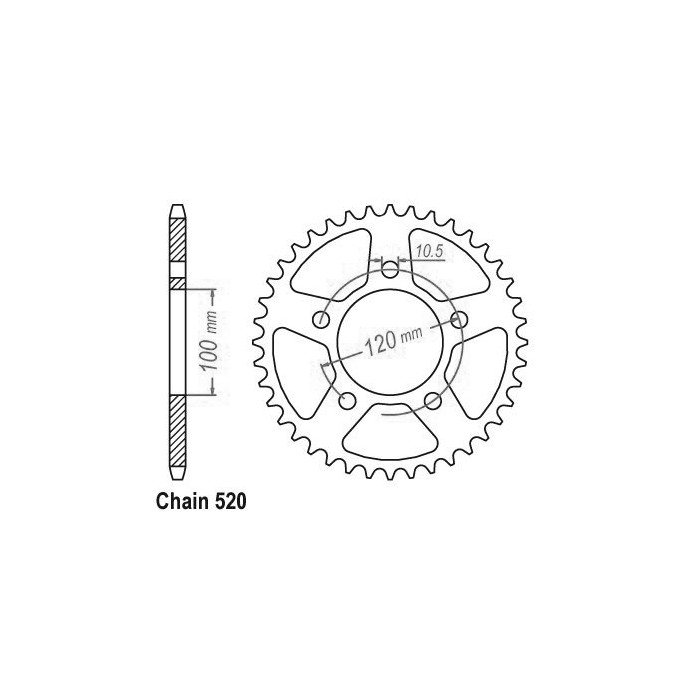 Couronne Acier Aprilia - 520 - 40 Dents - Similaire JTR703 - Made in G