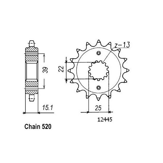 Pignon ArcticCat-Kymco - 520 - 14 Dents - Similaire JTF1042 - Made in