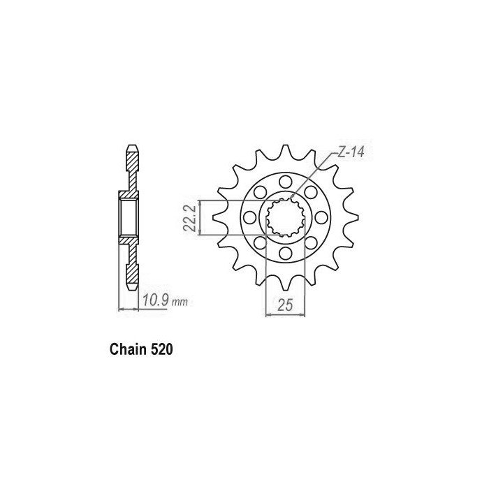 Pignon Lightweight - 520 - 17 Dents - Made in Germany