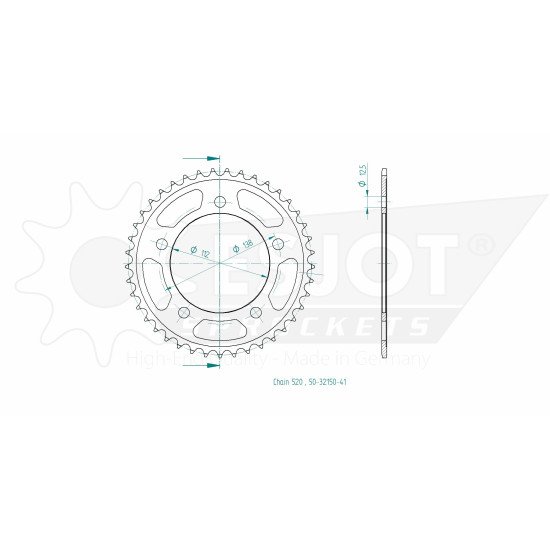 Couronne - 520 - 41 Dents - Made in Germany