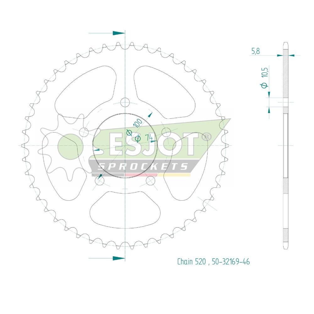 Couronne - 520 - 46 dents