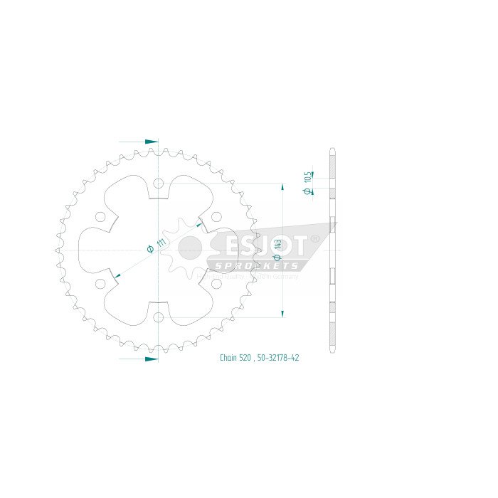 Couronne Acier - 42 Dents - Made in Germany