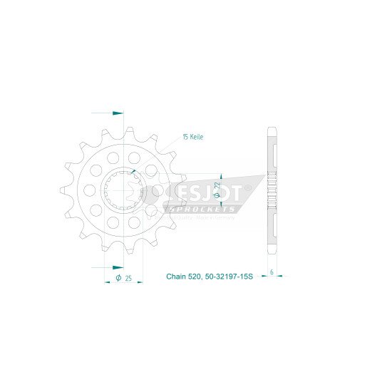 Pignon - 15 Dents Light - Made in Germany