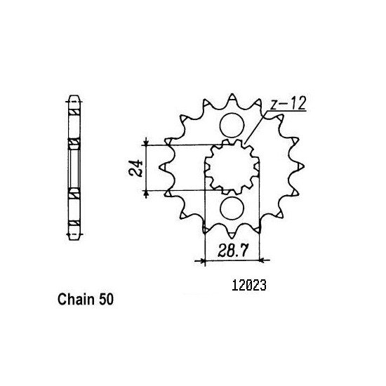 Pignon Kawasaki - 530 - 17 Dents - Similaire JTF517 - Made in Germany