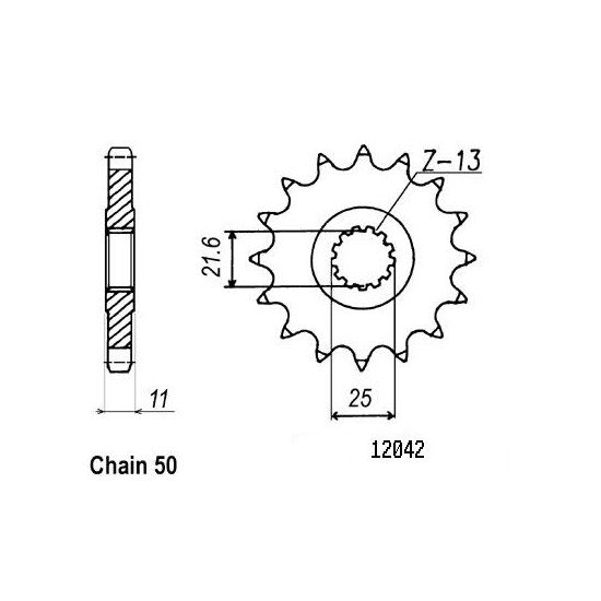 Pignon Yamaha - 530 - 17 Dents - Similaire JTF580 - Made in Germany