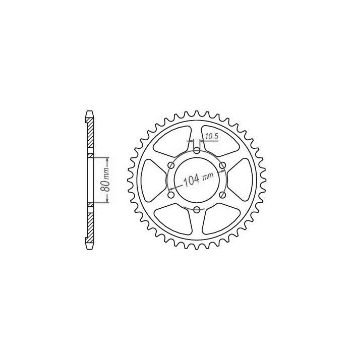 Couronne Acier Kawasaki - 530 - 42 Dents - Similaire JTR488 - Made in