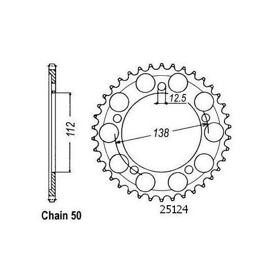 Couronne Acier Honda - 530 - 43 Dents - Similaire JTR302 - Made in Ger