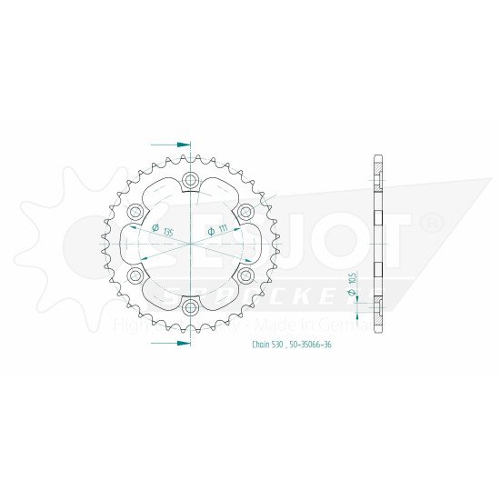 Esjot - Couronne - 530 - 36 dents