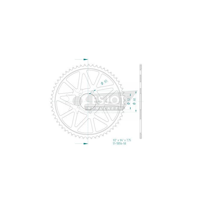 Couronne Acier - 58 Dents - Made in Germany