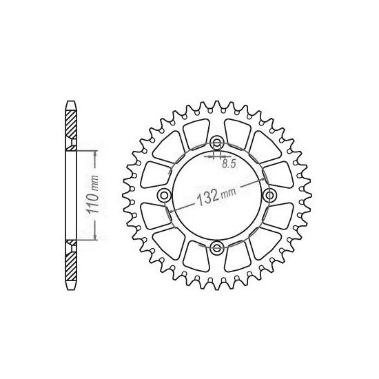 Couronne Alu TT KTM - Husqvarna Bleue - 428 - 46 Dents - Similaire JTA