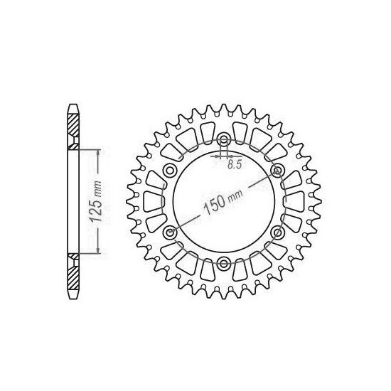 Couronne Alu TT Husqvarna-KTM Orange - 520 - 47 Dents - Similaire JTA8