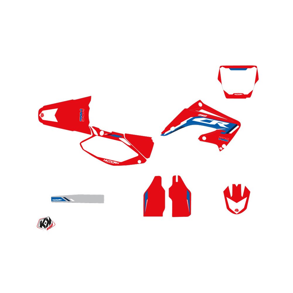 Kit Deco Moto Cross Works Honda 250 CR Bleu