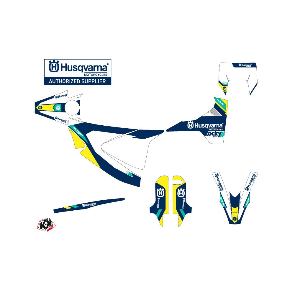Kit Deco Moto Cross Rocky Husqvarna 701 Supermoto Bleu