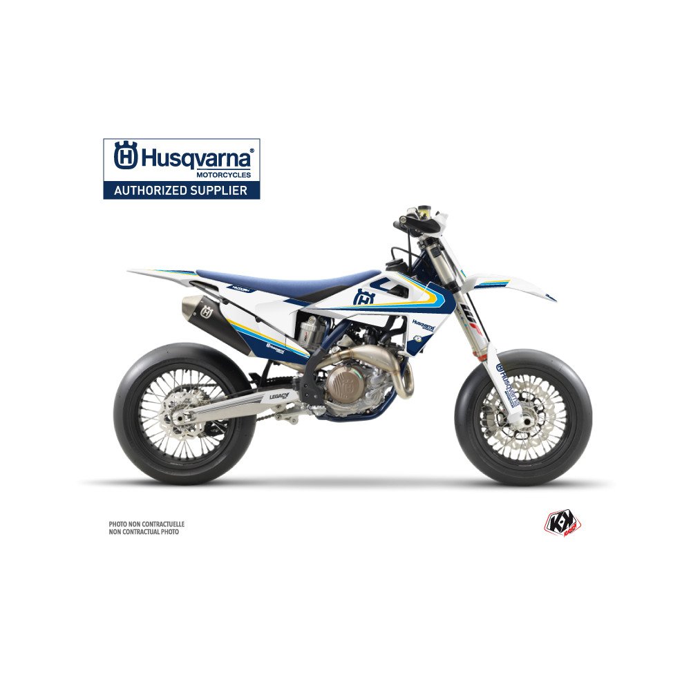Kit Deco Moto Cross Legacy Husqvarna 450 FS Bleu Jaune