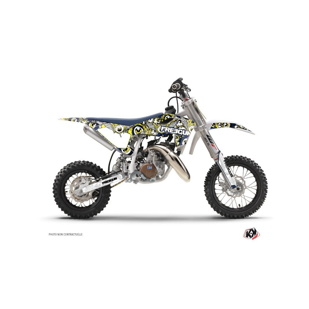Kit Deco Moto Cross Freegun Eyed Husqvarna TC 50 Bleu Jaune