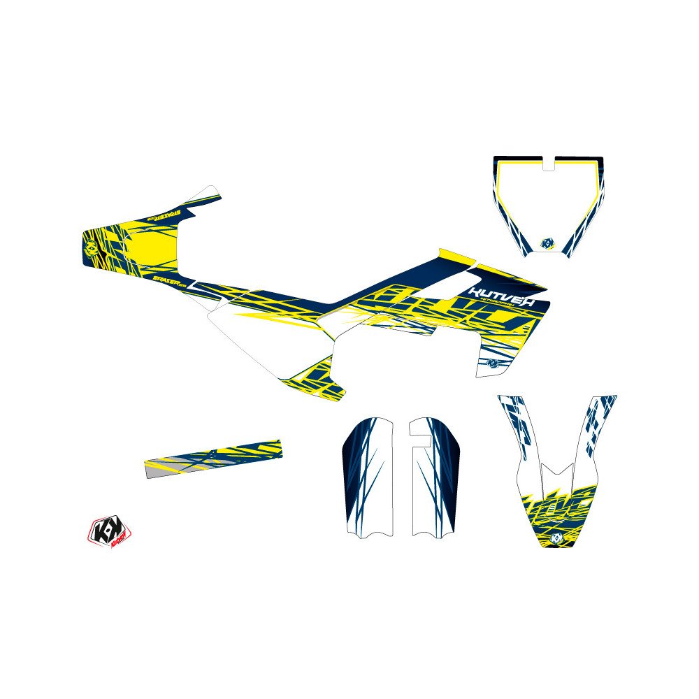 Kit Deco Moto Cross Eraser Husqvarna TC 50 Jaune Bleu