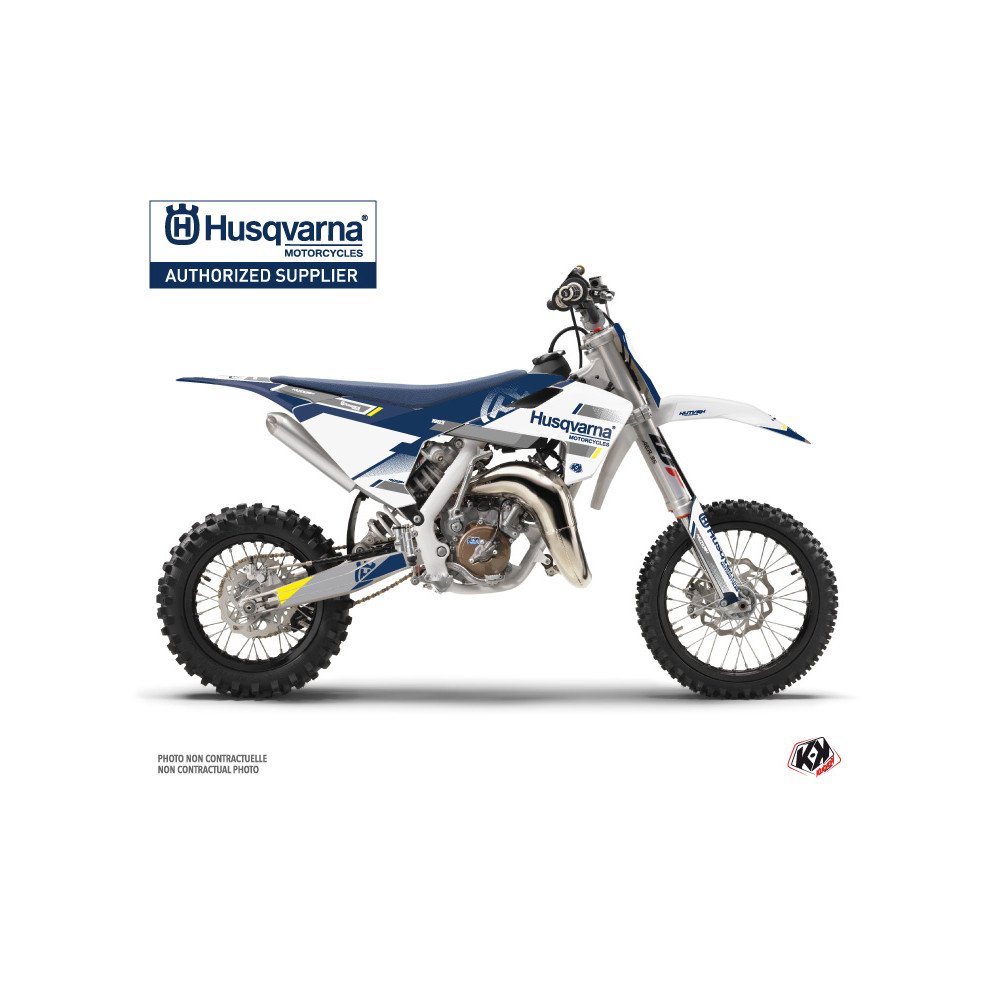 Kit Deco Moto Cross Split Husqvarna TC 65 Blanc Bleu