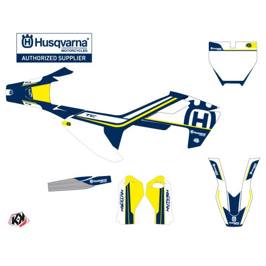 Kit Deco Moto Cross Heritage Husqvarna TC 65 Bleu Blanc