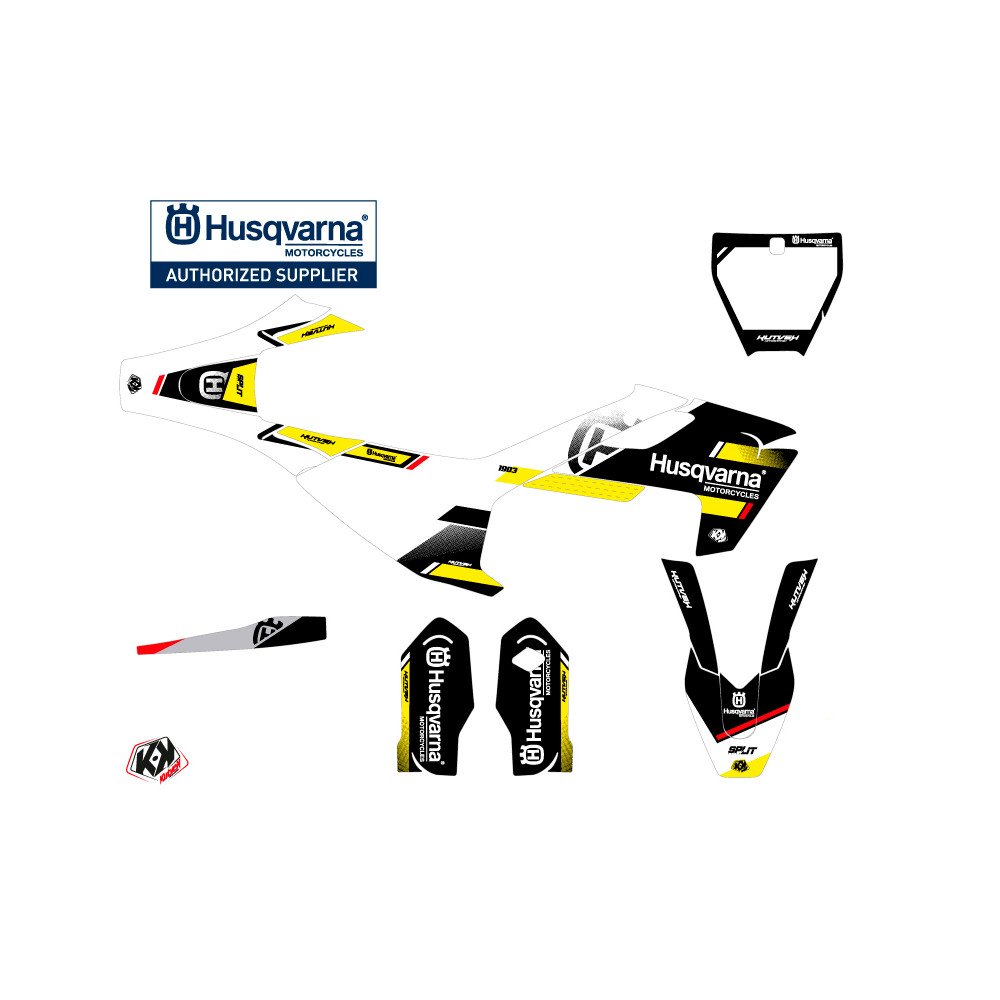 Kit Deco Moto Cross Split Husqvarna TC 85 Noir Jaune