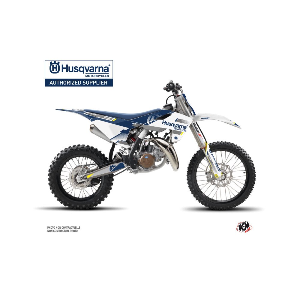 Kit Deco Moto Cross Split Husqvarna TC 85 Blanc Bleu