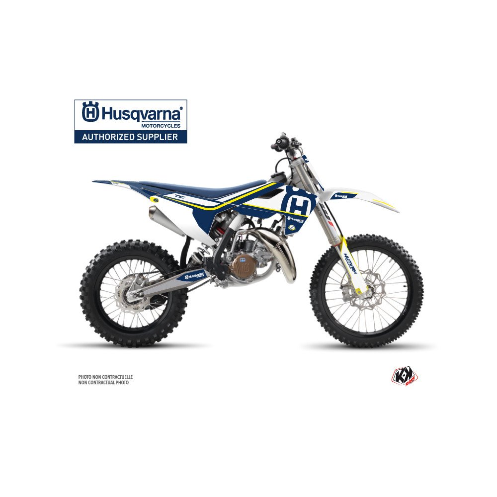 Kit Deco Moto Cross Heritage Husqvarna TC 85 Bleu Blanc