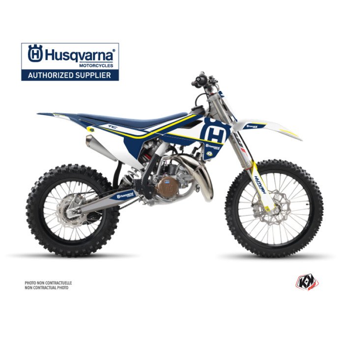 Kit Deco Moto Cross Heritage Husqvarna TC 85 Bleu Blanc