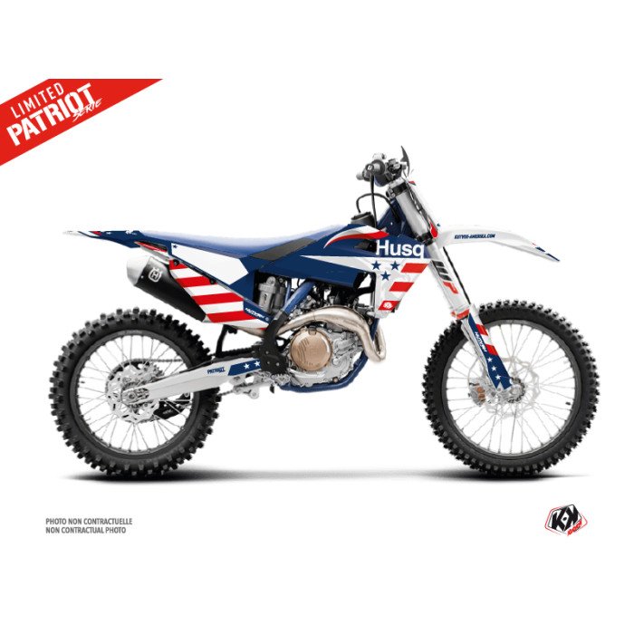 Kit Deco Moto Cross Patriot Husqvarna TC 125 Bleu