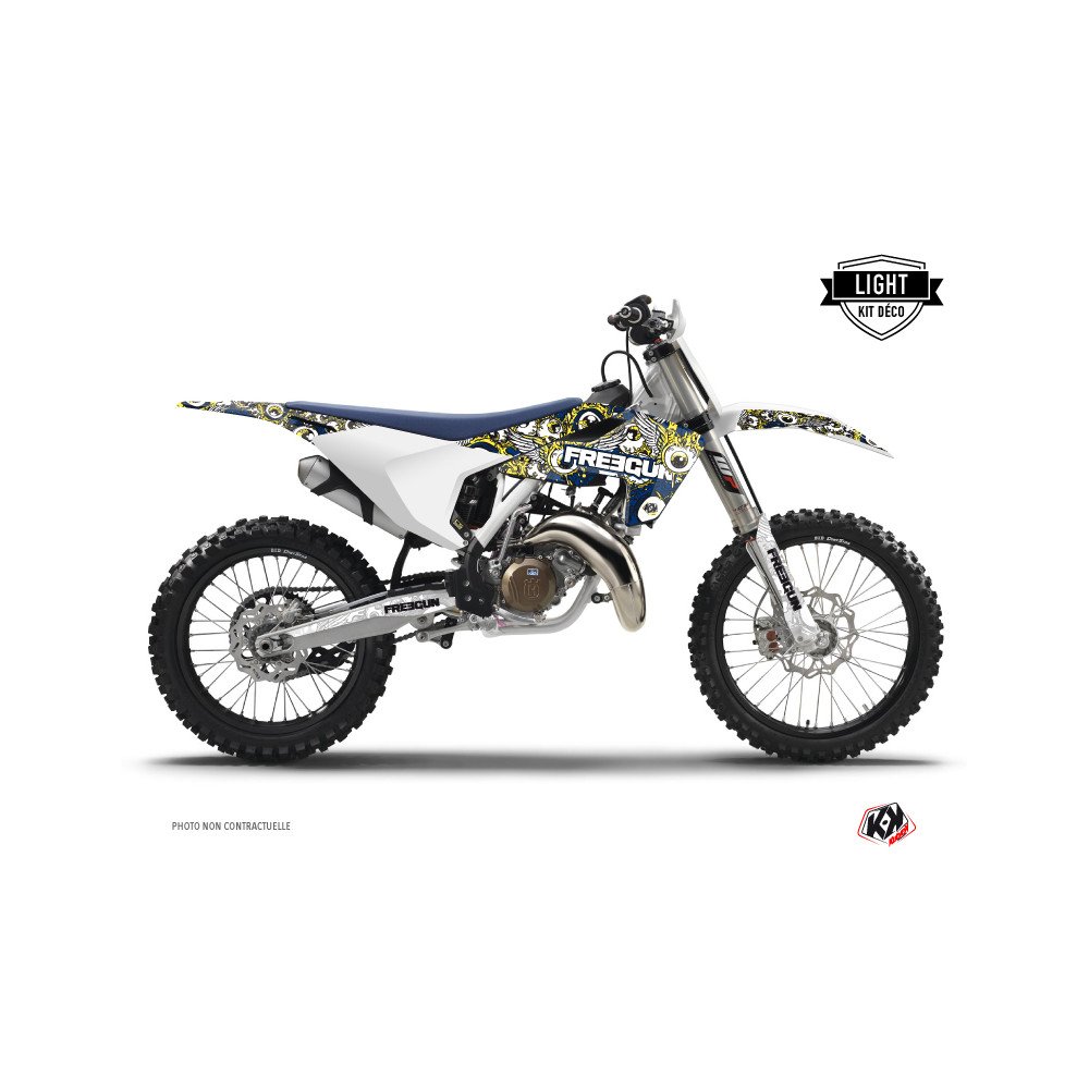 Kit Deco Moto Cross Freegun Eyed Husqvarna TC 125 Bleu Jaune