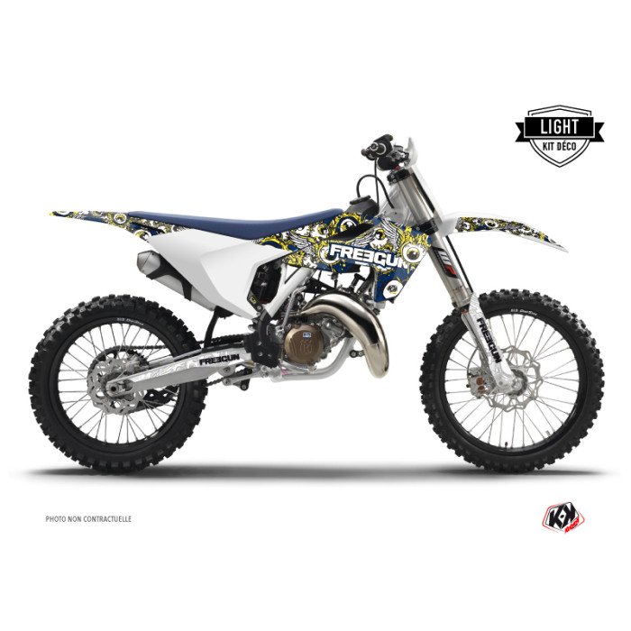 Kit Deco Moto Cross Freegun Eyed Husqvarna TC 125 Bleu Jaune