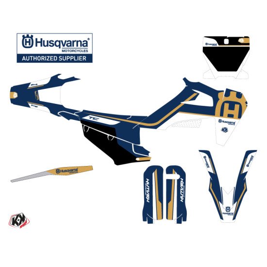 Kit Deco Moto Cross Heritage Husqvarna TC 125 Bleu
