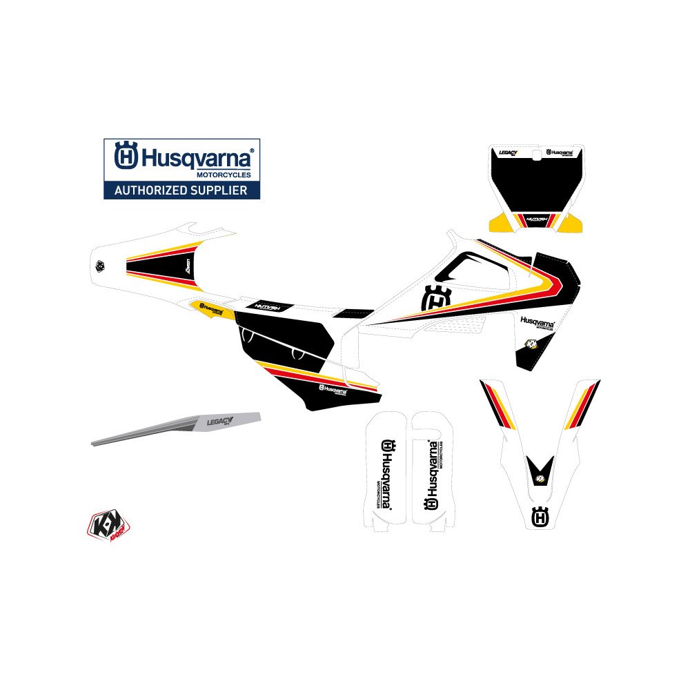 Kit Deco Moto Cross Legacy Husqvarna TC 125 Noir Jaune