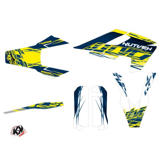 Kit Deco Moto Cross Eraser Husqvarna TC 125 Jaune Bleu