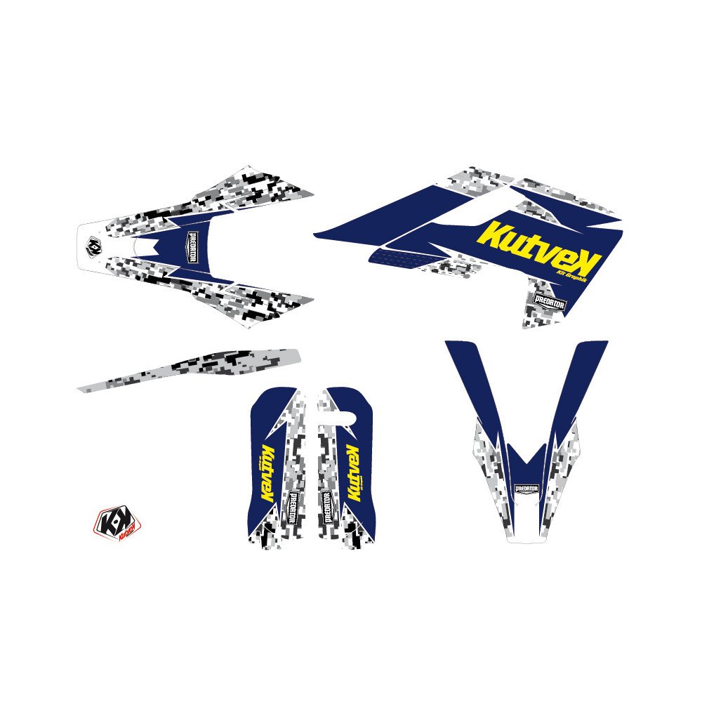 Kit Deco Moto Cross Predator Husqvarna FC 250 Violet Jaune