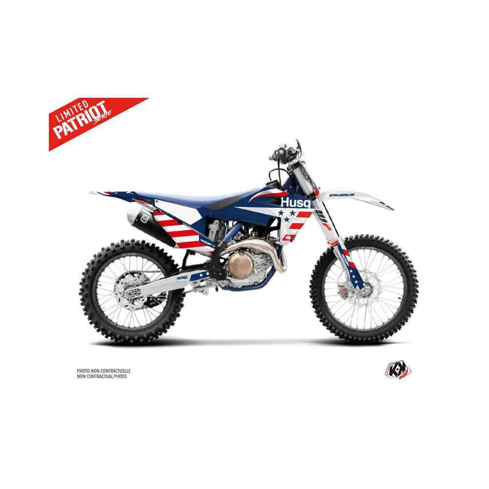 Kit Deco Moto Cross Patriot Husqvarna FC 250 Bleu