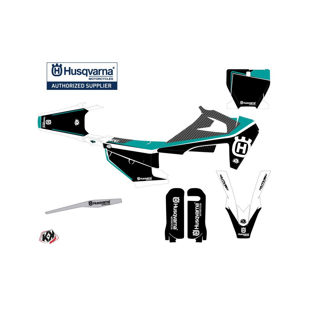 Kit Deco Moto Cross Legend Husqvarna FC 250 Turquoise