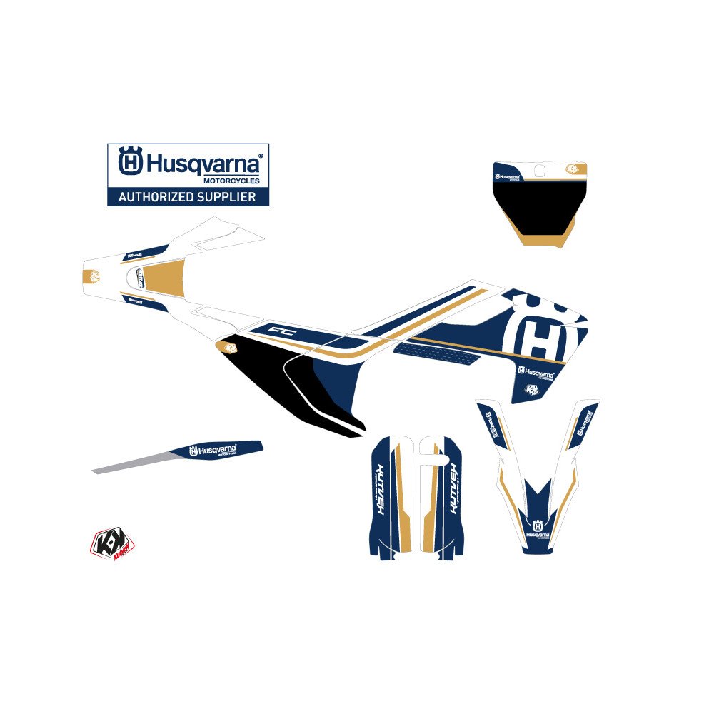 Kit Deco Moto Cross Heritage Husqvarna FC 250 Blanc