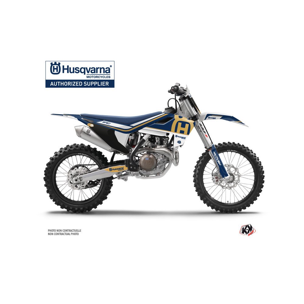 Kit Deco Moto Cross Heritage Husqvarna FC 250 Bleu