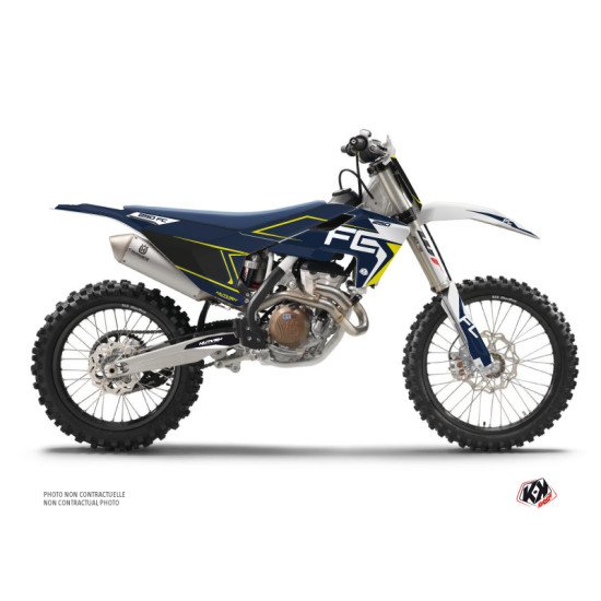 Kit Deco Moto Cross Halftone Husqvarna FC 250 Blanc Bleu