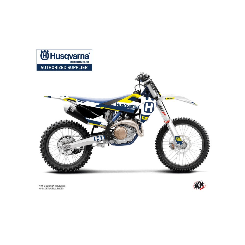 Kit Deco Moto Cross Block Husqvarna FC 250 Bleu Jaune
