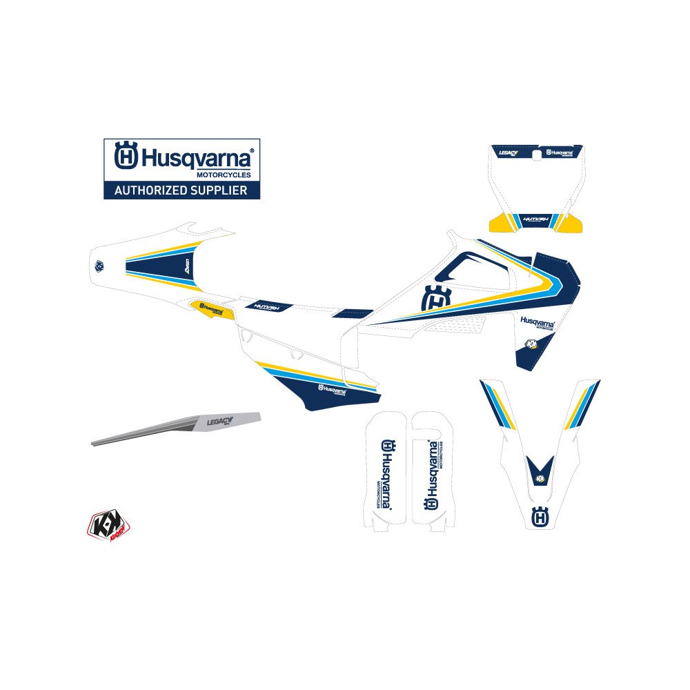 Kit Deco Moto Cross Legacy Husqvarna FC 350 Bleu Jaune