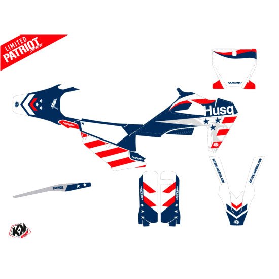 Kit Deco Moto Cross Patriot Husqvarna FC 350 Bleu
