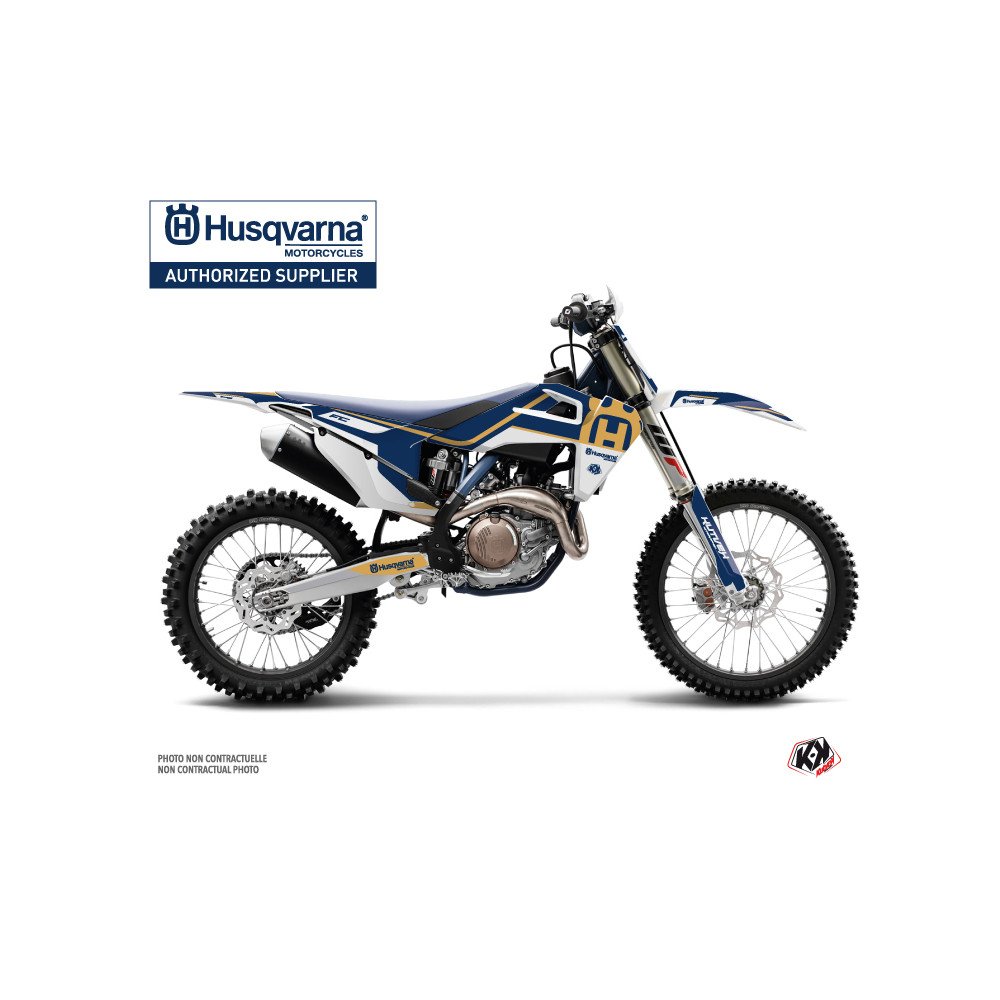 Kit Deco Moto Cross Heritage Husqvarna FC 350 Bleu