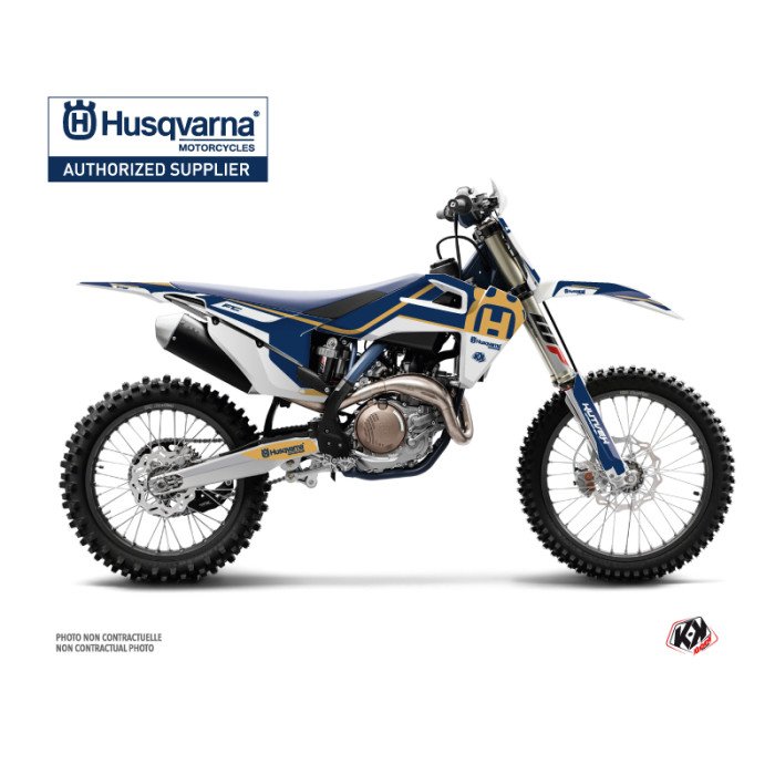 Kit Deco Moto Cross Heritage Husqvarna FC 350 Bleu
