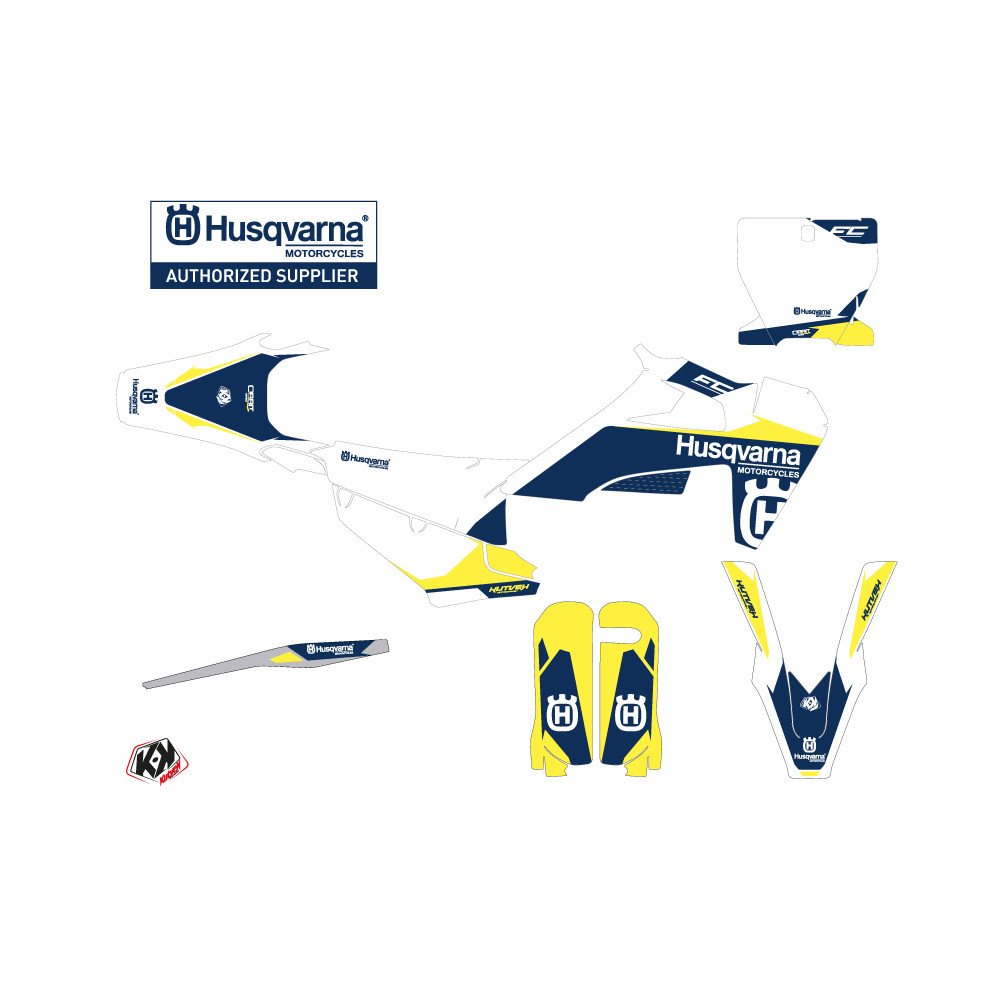 Kit Deco Moto Cross Orbit Husqvarna FC 350 Blanc