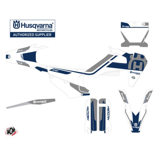 Kit Deco Moto Cross Heritage Husqvarna FC 450 Blanc Gris