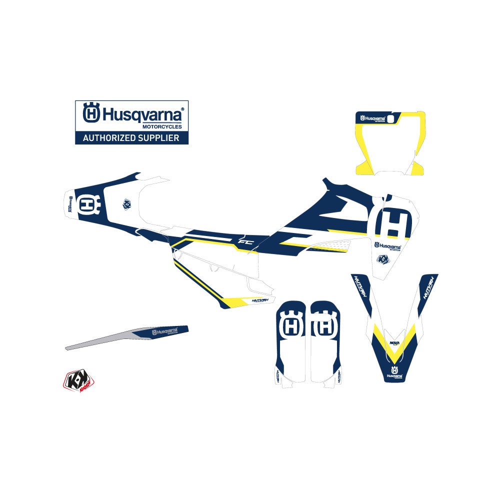 Kit Deco Moto Cross Nova Husqvarna FC 450 Bleu