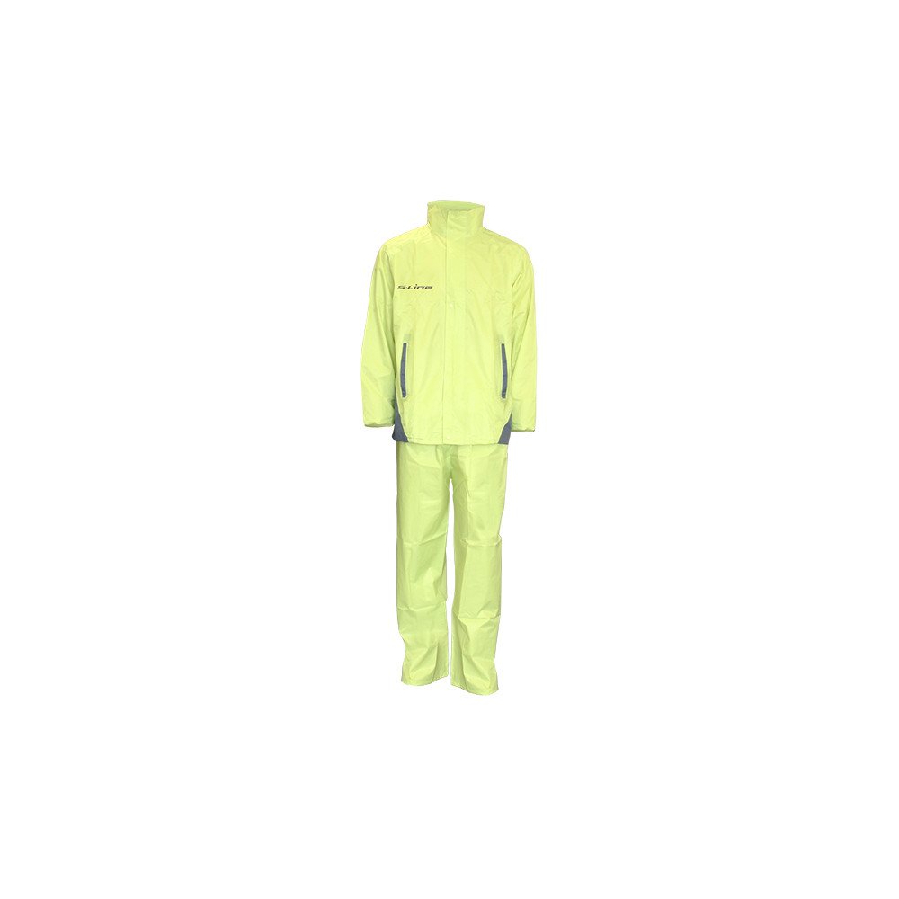 Ensemble Pluie Polyester Revêtement Pvc Jaune Marquages Reflechissant